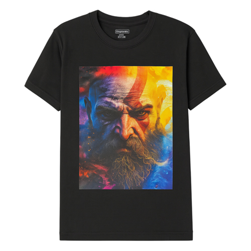 تیشرت گیمینگ طرح چهره هنری کریتوس God of War